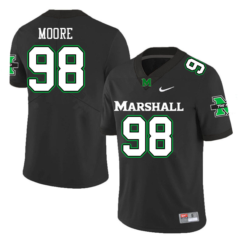 Men #98 Charles Moore Marshall Thundering Herd College Football Jerseys Sale-Black